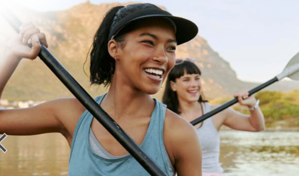 Two people kayaking