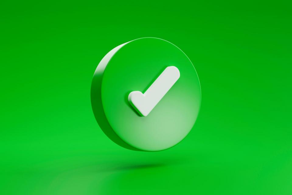 Green Check Mark symbol icon